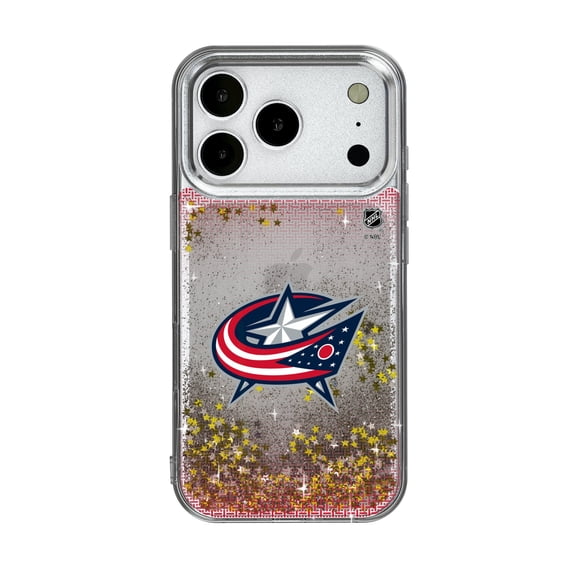 Columbus Blue Jackets Linen Logo iPhone Glitter Case