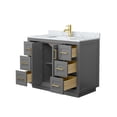 thumbnail image 3 of Wyndham Collection Miranda 42" Carrara&Wood Single Bathroom Vanity in Gray/Gold, 3 of 6