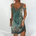 thumbnail image 2 of EQWLJWE Robes d'Été pour Femmes 2023 Robes pour Femmes Liquidation Mode Robe d'Été pour Femme Aguichant Décontractée à Manches Courtes Imprimée Sans Bretelles à Bretelles, 2 of 5