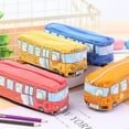 thumbnail image 2 of Monebena Pencil Pouch Cute Cartoon City Bus Pencil Pouch Large Canvas Zipper Pencil Case Stationery Organizer Pen Bags Soft Pencil Box Holder Storage and Organization Supplies, 2 of 16