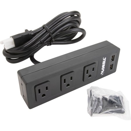 Lorell AC Power Center 3 x AC Power  2 x USB  Black