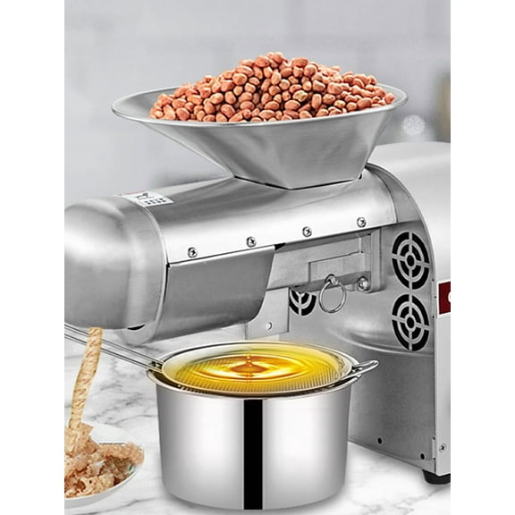 Professional-Grade Oil Extraction Press 1800W, Temperature Control 32°F-572°F, Commercial Cold/Hot Press System for Vegan Butter Workshops & Bakeries (Gray)