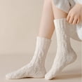 thumbnail image 4 of Women Warm Solid Color Soft Winter Floor Socks Coral Velvet Socks Cotton Socks WHITE, 4 of 8
