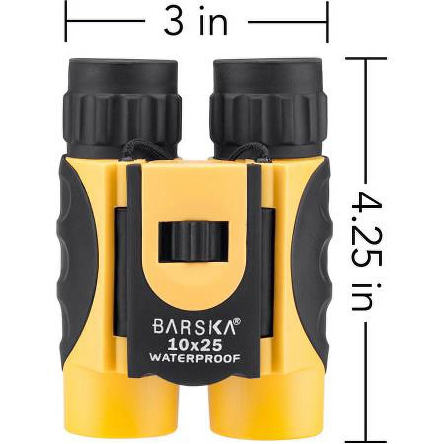 BARSKA 10x25 Yellow WP, Blue Lens CP
