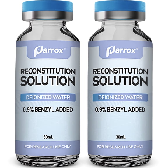 Parrox Laboratory Water Solution – 2 × 30mL Glass Vials | High-Purity Deionized Water for Laboratory & Industrial Use (2 Pack)