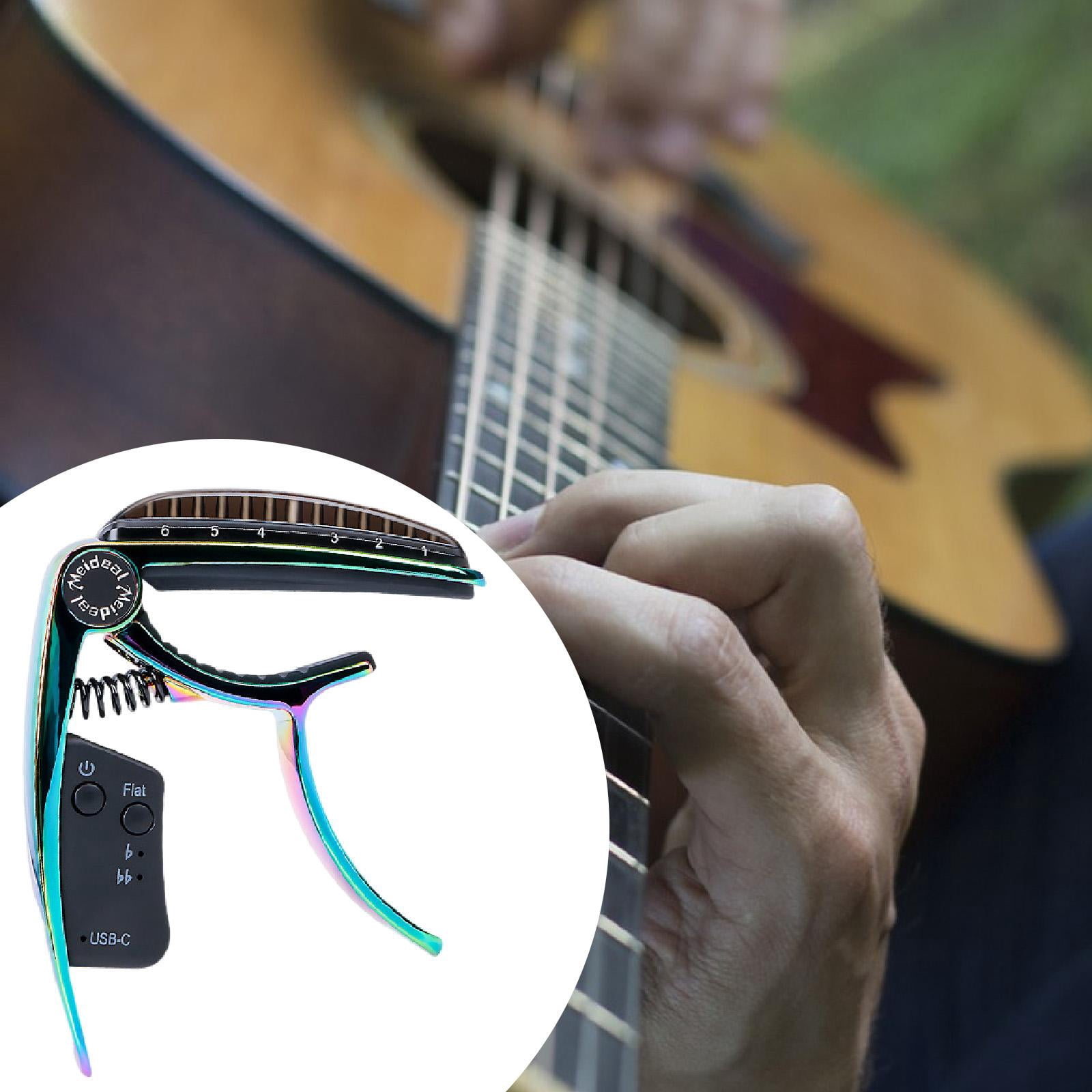LeeQinersw Electric Guitar Capo Rechargeable Guitar Clip Tuning Clamp for Ukulele Classical Colorful