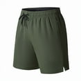 thumbnail image 2 of Miluxas Men's 5" Running Shorts Quick Dry Athletic Workout Gym Shorts with Zipper Pockets Army Green 16(XXXXXL), 2 of 9