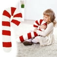 thumbnail image 2 of Candy Cane Shaped Christmas Pillow, Soft Plush Throw Pillow for Sofa, Couch, Bed, and Holiday Home Decor, Festive Red and White Seasonal Decorative Accent, 2 of 8