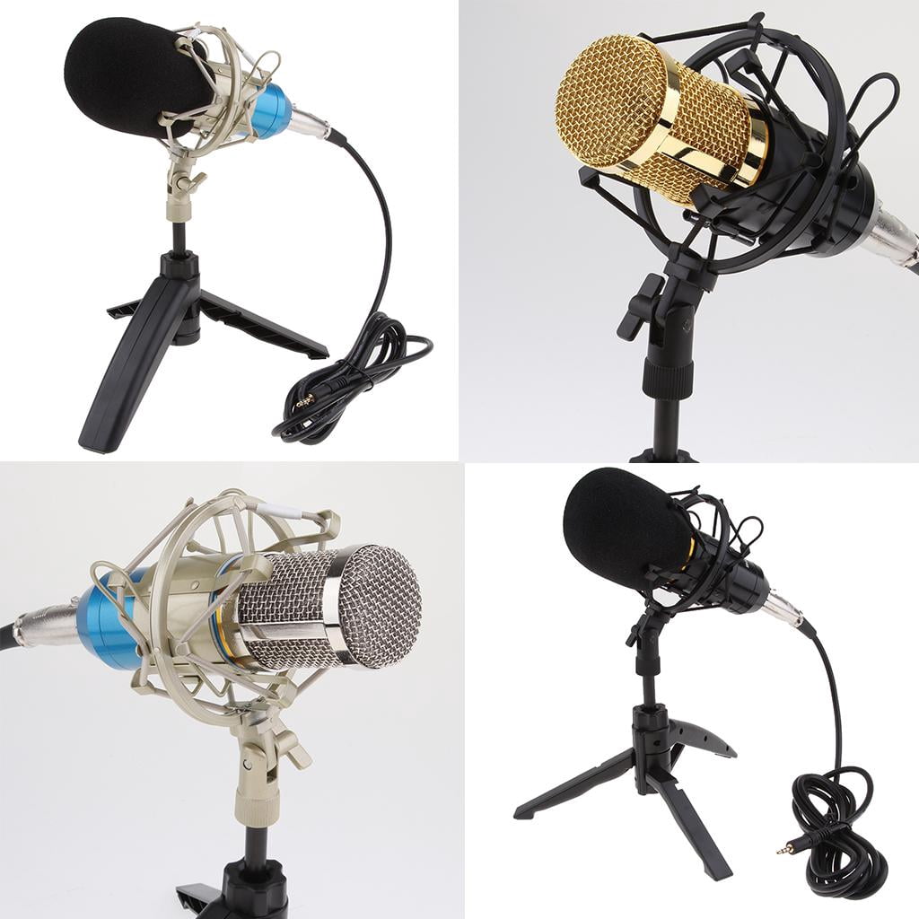 LeeQinersw Cardioid Condenser Microphone for Conference Room Meetings Singing Broadcasting Black