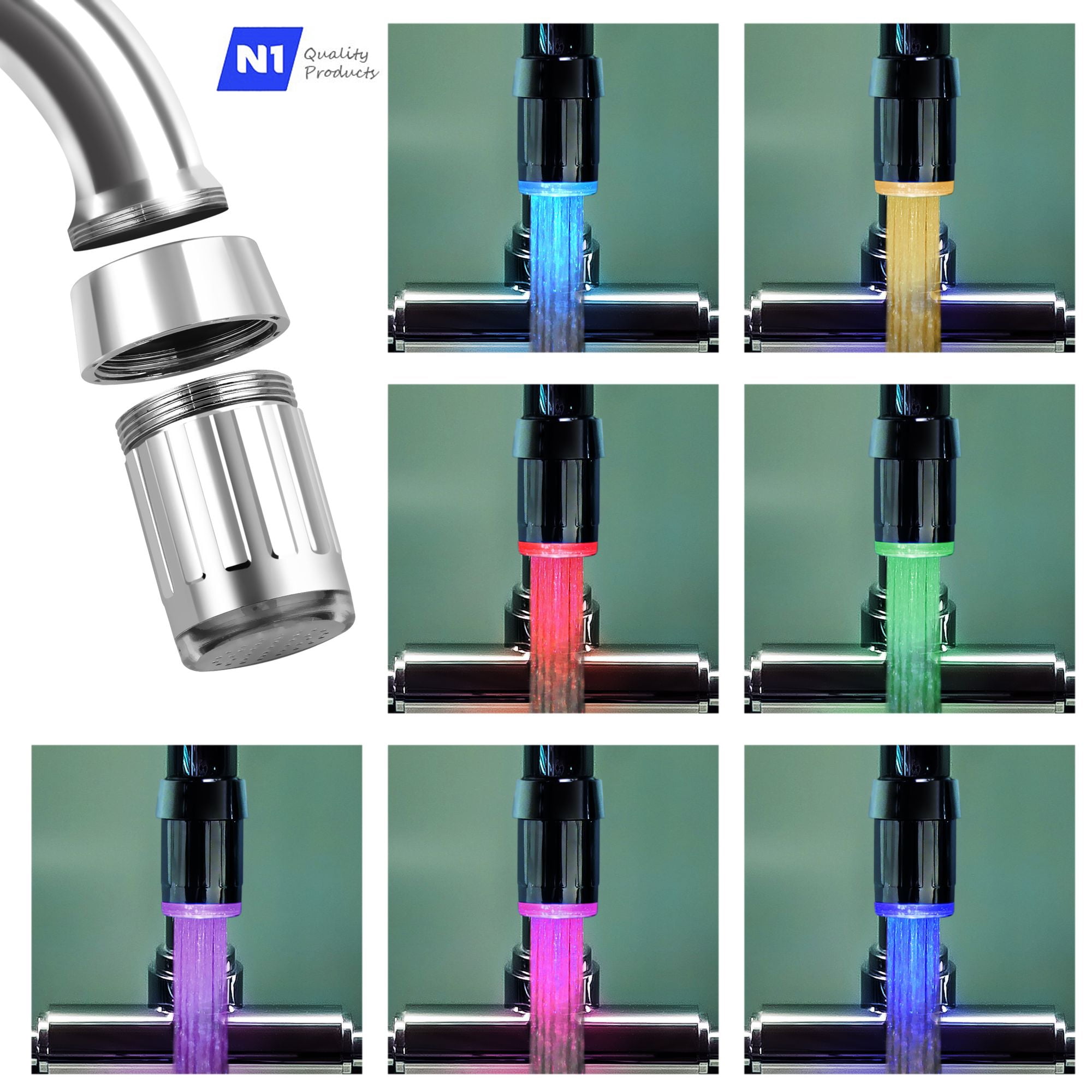 Cloudy Light Sensitive Faucet Control Night Light 7 Colors Pat