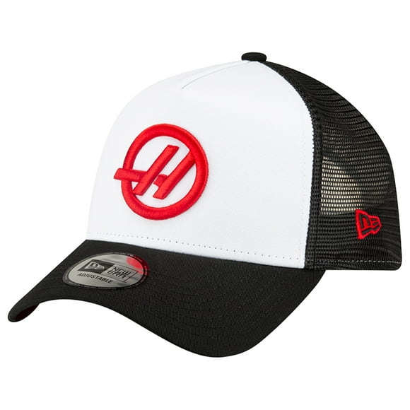 Men's New Era Black Haas F1 Team Trucker 9FORTY Adjustable Hat