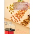 thumbnail image 2 of FOHERE Retro Hot Air Popcorn Maker, 1400W Fat-Free Popcorn Machine, Red, 2 of 7