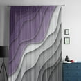 thumbnail image 5 of Purple Grey Ombre Semi Sheer Curtains Drapes for Living Room,Bedroom,French Doors Window 45 Inches Long,Modern Geometric Abstract Aesthetics Cream Rod Pocket Chiffon Curtain Drapery Voile Panel, 5 of 6