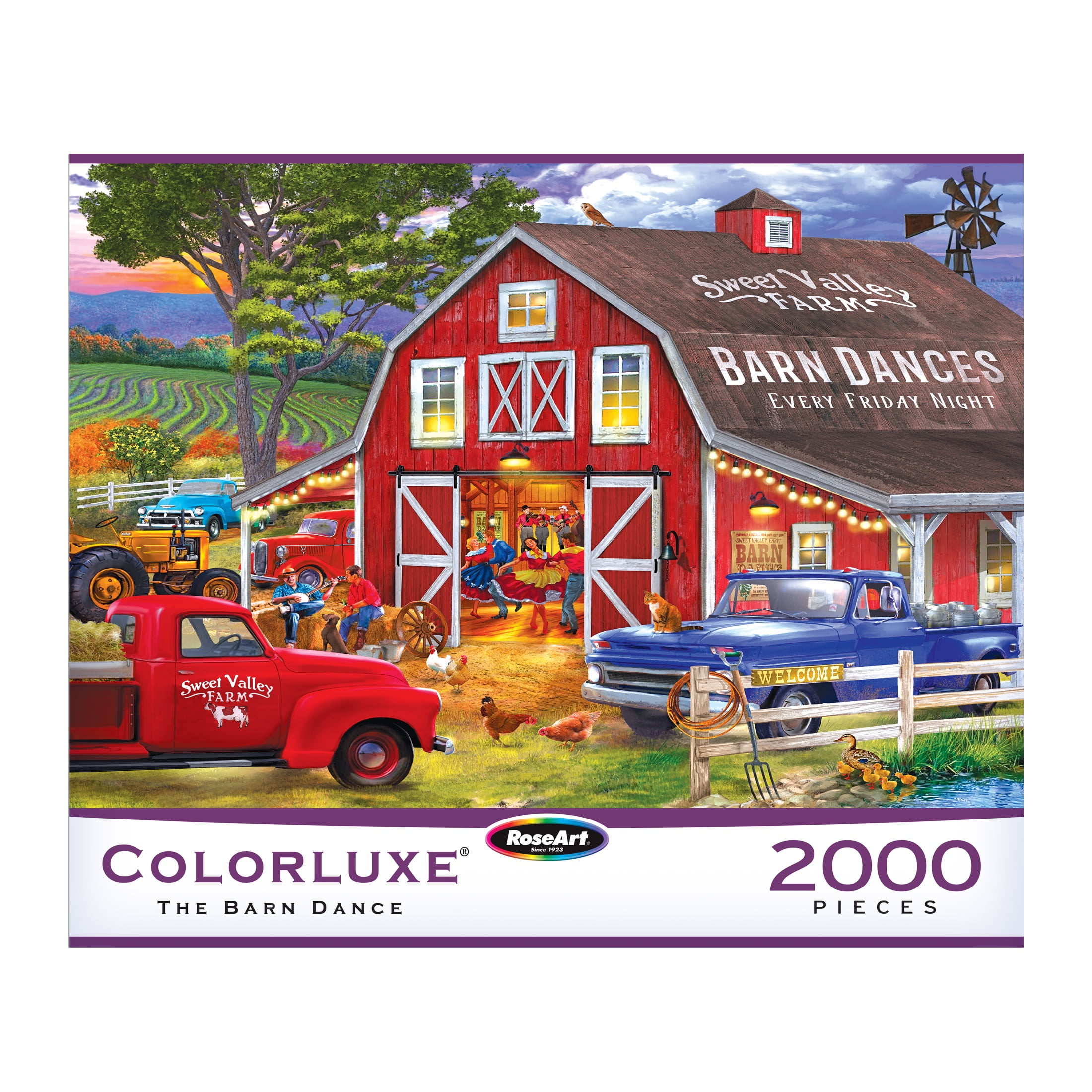 RoseArt Colorluxe 2000-Piece The Barn Dance Adult Interlocking Jigsaw Puzzle