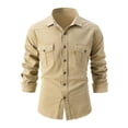 thumbnail image 1 of Chaqueta lavada de manga larga para hombre: camisa informal elástica de negocios, color patchwork, mezcla de poliéster, apta para todas las estaciones, 1 of 6