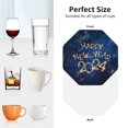 thumbnail image 6 of Naloa Beautiful New Year 2024 Leather Coasters for Drinks, Durable Drink Coasters 4 Set for Tabletop Protection, Luxurious Home Décor and Housewarming Gift ( {designName})Octagon, 6 of 6