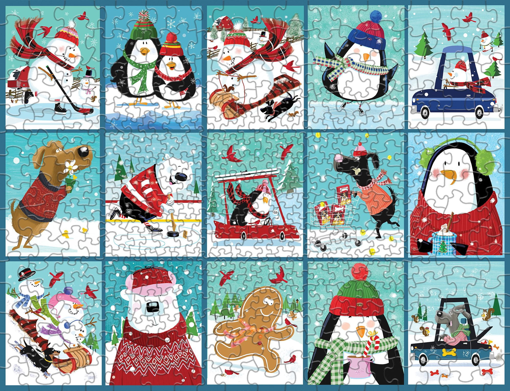 Springbok 400 Piece Snow Day Fun Jigsaw Puzzle for Adults and Families