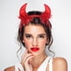 thumbnail image 2 of Diadema de cuernos del diablo, diadema de cuernos rojos, accesorio para el cabello para Cosplay de Halloween, 2 of 4