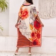 thumbnail image 5 of HAJWOH Kaftan Dresses for Women Plus Size V Neck Batwing Sleeve Lightweight Summer Beach Cover Up, 5 of 5