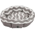 thumbnail image 1 of Lit Rond pour Animaux en Peluche Hip Zig Zag - Gris & Blanc, 1 of 1