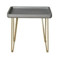 thumbnail image 2 of Rectangular Wooden Side Table with Hairpin Legs, Gray and Gold- Saltoro Sherpi, 2 of 5