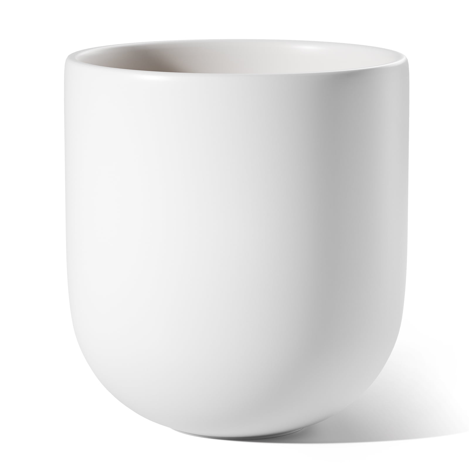 BEMAY 12 Inch Ceramic Plant Pot, Large Indoor Outdoor Planter with Drainage Hole and Silicone Plug, White Flower Pot for Houseplants, Patio and Garden