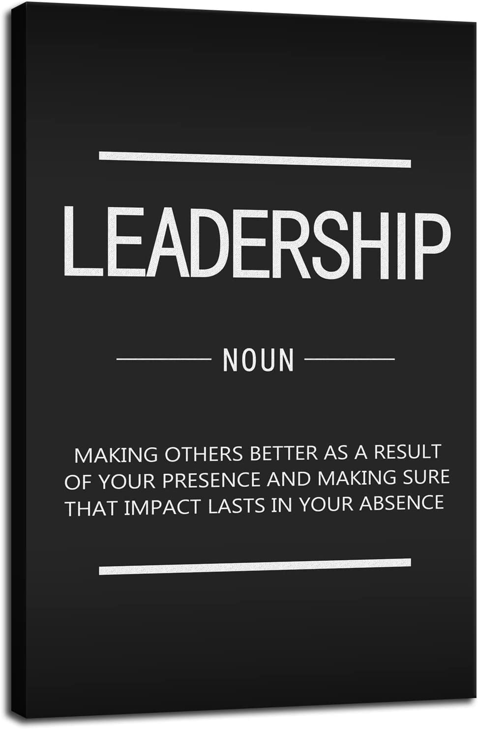 Inspirational Canvas Wall Art Leadership Noun Office Decoration Inspiring  Entrepreneur Positive Quotes Inspiration Painting Poster Print Artwork Home  Frame Ready to Hang12x18