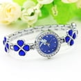 thumbnail image 1 of Clover Reloj de cuarzo de lujo para mujer, reloj de pulsera con diamantes de imitación, reloj de regalo para mujer, reloj de vestir, azul XianweiShao 8390612663475, 1 of 1