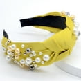 thumbnail image 3 of Cheers.US Women Girls Fashion Polyester Faux Pearl Twist Knotted Hair Hoop Headwear Headband Head Wrap Fashion Hair Accessory, 3 of 7