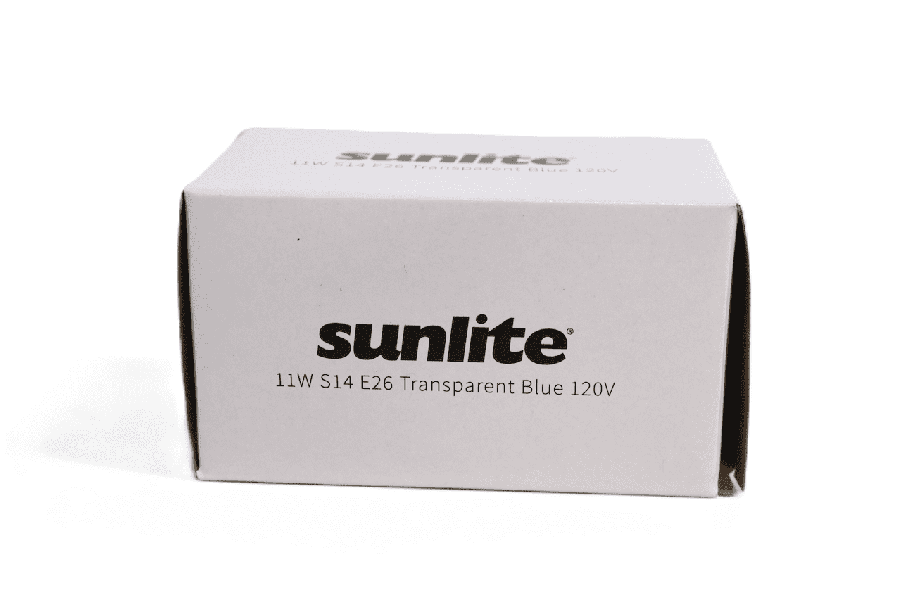 Sunlite 41482-SU S14 Incandescent Colored Party String Light Bulb, 11 Watts, Medium Base (E26), Dimmable, Mercury Free, Transparent Blue 12 Pack