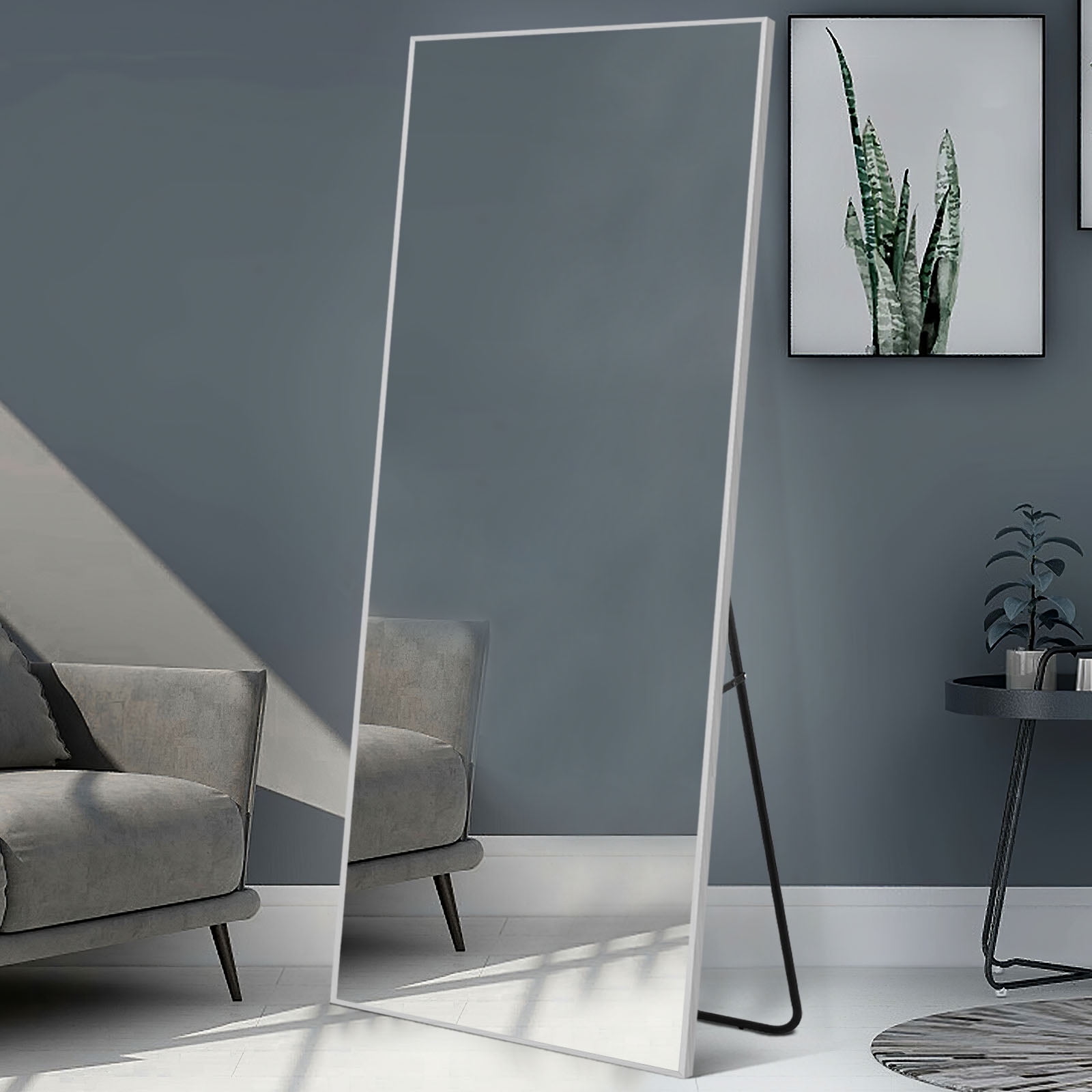 Neutype 65" x 22" Silver Rectangular Full Length Floor Mirror with