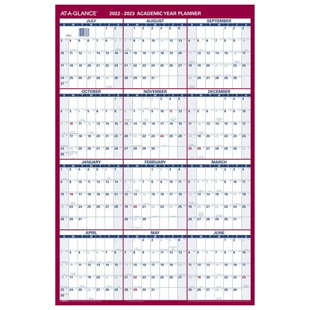 UPC: 0038576793934 | AT-A-GLANCE Vertical Reversible Erasable Academic/Regular Year 2022-2023 Wall Calendar  Large  36  x 24