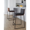thumbnail image 2 of Mason Counter Stools for Kitchen Counter in Wood, Black Metal, and Faux Leather, Counter Height Chairs, Bar Stools Set of 2, Counter Height Chairs, Bar Stools For Kitchen Island, 2 of 6