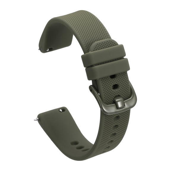 Uxcell Silicone Watch Bands 16mm Width Soft Quick Release Watch Bands Replacement Sports Straps with Stainless Steel Buckle for Men Women, Brown