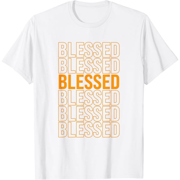 T-SHIRTOrange Blessed Orange Graphic T-Shirt mens t shirt,white,women,funny,misfits,men,journey