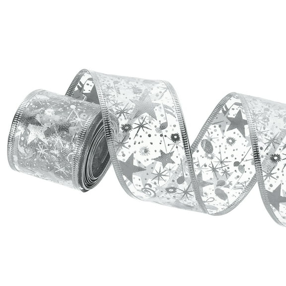 Christmas Tree Ribbon Light, 6.56Ft 10 LEDs Ribbon Bows Lights, Battery Powered Christmas Tree Decorations String Light for Party Weddings Christmas Tree (Silver)