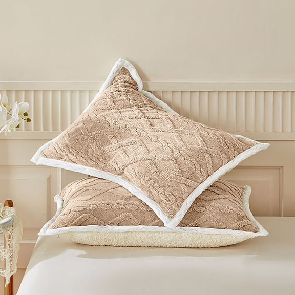 Zznnkj Fuzzy Pillow Cases Queen Size, Super Soft and Cozy Warm Plush Pillowcases, Decorative Throw Pillow Covers, Pillow Shams for Bed Couch Sofa, Envelope Closure