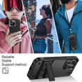 thumbnail image 6 of for iPhone 13 Pro Case, Heavy Duty Shockproof Protective Case,Military Grade Protection,Scratch Resistant,Slim Thin Case,with Stand,with Lanyard,Black 6-IP13P-01, 6 of 8