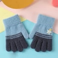 thumbnail image 2 of QBABYOO Toddler Gloves Stretchy Warm Winter Gloves Kids Cute Cat Warm Winter Knitted Mittens for Girls, 2 of 8