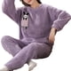 thumbnail image 2 of Conjuntos de Pijamas de felpa para Mujer, ropa de dormir con estampado de dibujos animados de vellón grueso, ropa de casa de terciopelo Kawaii Girsl, invierno, nuevo, 2 of 5