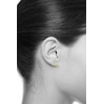 thumbnail image 2 of Wellingsale Ladies 14k Yellow Gold Polished Satin 2mm Diamond Cut Hoop Earrings (15mm Diameter), 2 of 7