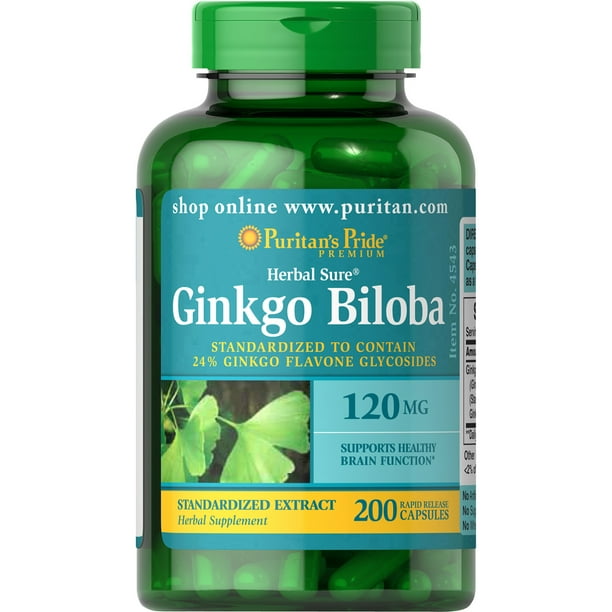 Puritan's Pride Ginkgo Biloba Standardized Extract 120 mg200 Capsules