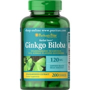 Puritan's Pride Ginkgo Biloba Standardized Extract 120 mg-200 Capsules