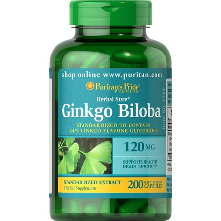 Puritan's Pride Ginkgo Biloba Standardized Extract 120 mg-200 (Best Quality Ginkgo Biloba)