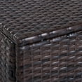 thumbnail image 7 of Handwoven Black PE Rattan Ottoman - Versatile Coffee Table & Footrest, 4" Cream Cushion, Steel Frame, 352lb Capacity, Waterproof, Fade-Resistant, Indoor/Outdoor Use, 7 of 7