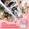 thumbnail image 4 of Bonaok Mini Karaoke Machine for Kids, Portable Speaker with Wireless Microphone for Singing, Gift for 4-12+ Years Old Girls, Pink, 4 of 16