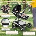 thumbnail image 2 of LINLUX 2 in 1 Baby Stroller w/ Diaper Bag & Big Wheel, Infant Pushchair, 23 Pounds,  Black, 2 of 7