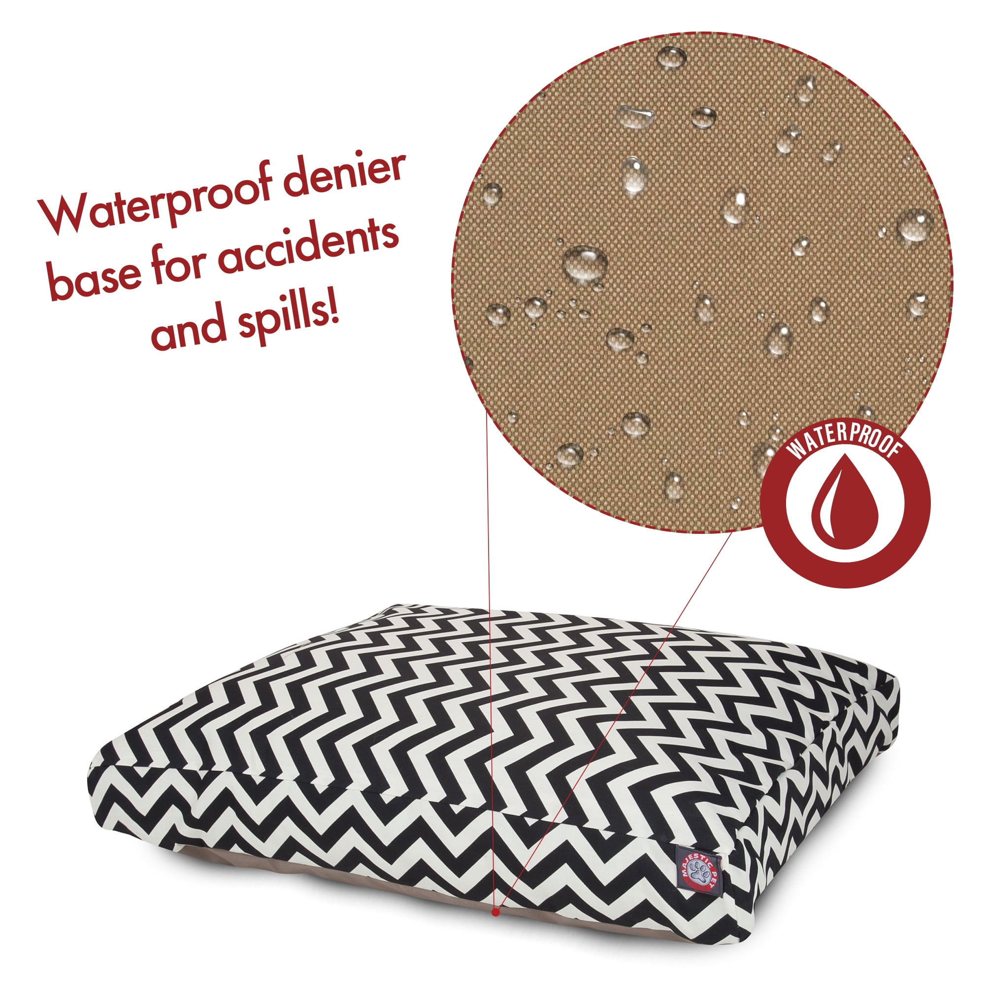 Majestic Pet | Chevron Rectangle Pet Bed For Dogs, Removable Cover, Black, Small