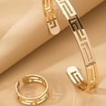 thumbnail image 2 of Stunning 18K Gold Plated Jewelry Set with Cuff Bangle and Opening Finger Ring - Perfect Mother's Day Gift, 2 of 4
