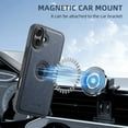 thumbnail image 3 of PU Leather Case for iPhone 16, Magnetic Slim Case [Mag-Safe Charging] Logo Hollow Shockproof Protective Phone Cover Compatible for iPhone 16 Case Support Car Mount Holder, Blue, 3 of 6